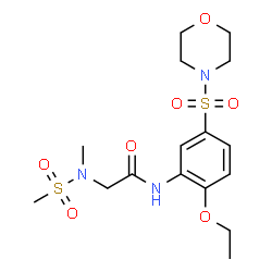 ChemSpider 2D Image | N-[2-Ethoxy-5-(4-morpholinylsulfonyl)phenyl]-N~2~-methyl-N~2~-(methylsulfonyl)glycinamide | C16H25N3O7S2