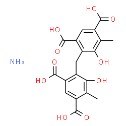 ChemSpider 2D Image | 4,4'-Methylenebis(5-hydroxy-6-methylisophthalic acid) ammoniate (1:1) | C19H19NO10