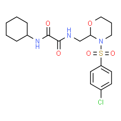 ChemSpider 2D Image | N-({3-[(4-Chlorophenyl)sulfonyl]-1,3-oxazinan-2-yl}methyl)-N'-cyclohexylethanediamide | C19H26ClN3O5S