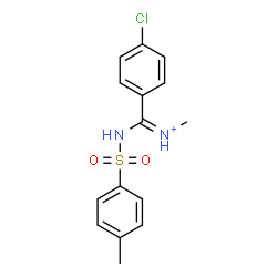 ChemSpider 2D Image | (E)-(4-Chlorophenyl)-N-methyl{[(4-methylphenyl)sulfonyl]amino}methaniminium | C15H16ClN2O2S