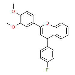 ChemSpider 2D Image | 2-(3,4-Dimethoxyphenyl)-4-(4-fluorophenyl)-4H-chromene | C23H19FO3