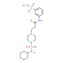 ChemSpider 2D Image | 3-{4-[Cyclohexyl(methyl)sulfamoyl]-1-piperazinyl}-N-(3-sulfamoylphenyl)propanamide | C20H33N5O5S2