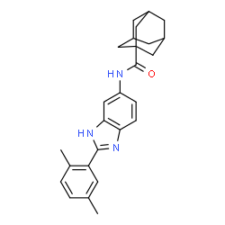 ChemSpider 2D Image | N-[2-(2,5-Dimethylphenyl)-1H-benzimidazol-6-yl]-1-adamantanecarboxamide | C26H29N3O