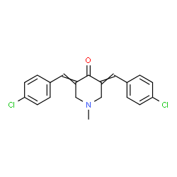 ChemSpider 2D Image | 3,5-Bis(4-chlorobenzylidene)-1-methyl-4-piperidinone | C20H17Cl2NO