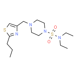 ChemSpider 2D Image | N,N-Diethyl-4-[(2-propyl-1,3-thiazol-4-yl)methyl]-1-piperazinesulfonamide | C15H28N4O2S2