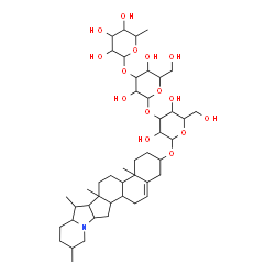 ChemSpider 2D Image | Solanid-5-en-3-yl 6-deoxyhexopyranosyl-(1->3)hexopyranosyl-(1->3)hexopyranoside | C45H73NO15