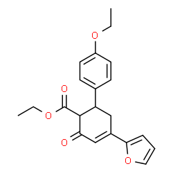 ChemSpider 2D Image | Ethyl 6-(4-ethoxyphenyl)-4-(2-furyl)-2-oxo-3-cyclohexene-1-carboxylate | C21H22O5