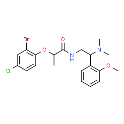 ChemSpider 2D Image | 2-(2-Bromo-4-chlorophenoxy)-N-[2-(dimethylamino)-2-(2-methoxyphenyl)ethyl]propanamide | C20H24BrClN2O3