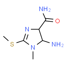 ChemSpider 2D Image | 5-Amino-1-methyl-2-(methylsulfanyl)-4,5-dihydro-1H-imidazole-4-carboxamide | C6H12N4OS