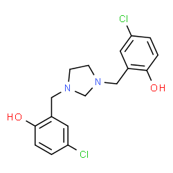 ChemSpider 2D Image | 2,2'-[1,3-Imidazolidinediylbis(methylene)]bis(4-chlorophenol) | C17H18Cl2N2O2
