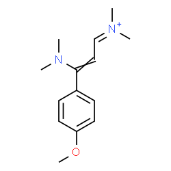 ChemSpider 2D Image | 3-(Dimethylamino)-3-(4-methoxyphenyl)-N,N-dimethyl-2-propen-1-iminium | C14H21N2O