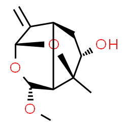 ChemSpider 2D Image | (1R,3S,4S,6S,7S,8R)-8-Methoxy-3-methyl-10-methylene-2,9-dioxatricyclo[4.3.1.0~3,7~]decan-4-ol | C11H16O4
