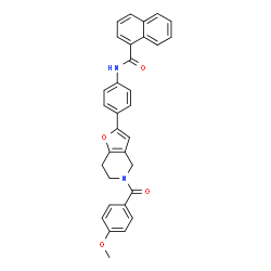 ChemSpider 2D Image | N-{4-[5-(4-Methoxybenzoyl)-4,5,6,7-tetrahydrofuro[3,2-c]pyridin-2-yl]phenyl}-1-naphthamide | C32H26N2O4