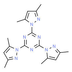 ChemSpider 2D Image | 2,4,6-Tris(3,5-dimethyl-1H-pyrazol-1-yl)-1,3,5-triazine | C18H21N9