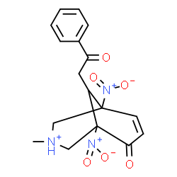 ChemSpider 2D Image | 3-Methyl-1,5-dinitro-8-oxo-9-(2-oxo-2-phenylethyl)-3-azoniabicyclo[3.3.1]non-6-ene | C17H18N3O6