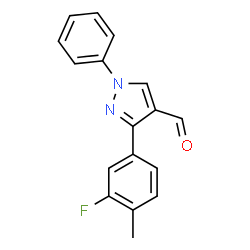 ChemSpider 2D Image | 3-(3-Fluoro-4-methylphenyl)-1-phenyl-1H-pyrazole-4-carbaldehyde | C17H13FN2O