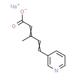 ChemSpider 2D Image | Sodium 3-methyl-5-(3-pyridinyl)-2,4-pentadienoate | C11H10NNaO2
