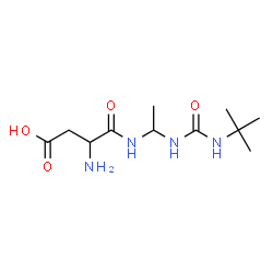 ChemSpider 2D Image | N-(1-{[(2-Methyl-2-propanyl)carbamoyl]amino}ethyl)-alpha-asparagine | C11H22N4O4