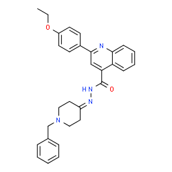ChemSpider 2D Image | N'-(1-Benzyl-4-piperidinylidene)-2-(4-ethoxyphenyl)-4-quinolinecarbohydrazide | C30H30N4O2