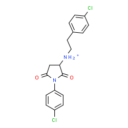 ChemSpider 2D Image | 1-(4-Chlorophenyl)-N-[2-(4-chlorophenyl)ethyl]-2,5-dioxo-3-pyrrolidinaminium | C18H17Cl2N2O2