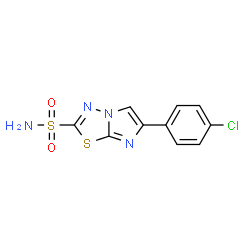 ChemSpider 2D Image | 6-(4-Chlorophenyl)imidazo[2,1-b][1,3,4]thiadiazole-2-sulfonamide | C10H7ClN4O2S2