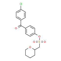 ChemSpider 2D Image | 4-(4-Chlorobenzoyl)phenyl tetrahydro-2H-pyran-2-ylmethanesulfonate | C19H19ClO5S