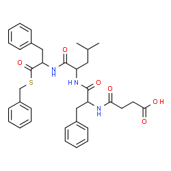 ChemSpider 2D Image | N-(1-{[1-(Benzylsulfanyl)-1-oxo-3-phenyl-2-propanyl]amino}-4-methyl-1-oxo-2-pentanyl)-Nalpha-(3-carboxypropanoyl)phenylalaninamide | C35H41N3O6S
