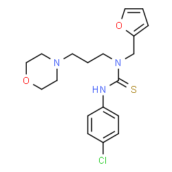 ChemSpider 2D Image | 3-(4-Chlorophenyl)-1-(2-furylmethyl)-1-[3-(4-morpholinyl)propyl]thiourea | C19H24ClN3O2S