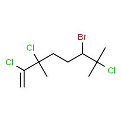 ChemSpider 2D Image | 6-Bromo-2,3,7-trichloro-3,7-dimethyl-1-octene | C10H16BrCl3