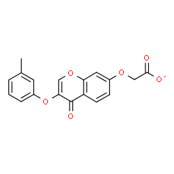 ChemSpider 2D Image | {[3-(3-Methylphenoxy)-4-oxo-4H-chromen-7-yl]oxy}acetate | C18H13O6