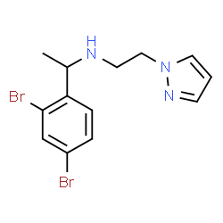 ChemSpider 2D Image | 1-(2,4-Dibromophenyl)-N-[2-(1H-pyrazol-1-yl)ethyl]ethanamine | C13H15Br2N3