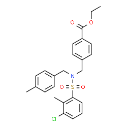 ChemSpider 2D Image | Ethyl 4-({[(3-chloro-2-methylphenyl)sulfonyl](4-methylbenzyl)amino}methyl)benzoate | C25H26ClNO4S