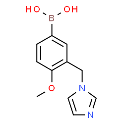 ChemSpider 2D Image | [3-(1H-Imidazol-1-ylmethyl)-4-methoxyphenyl]boronic acid | C11H13BN2O3