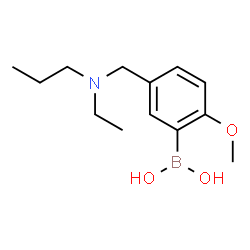ChemSpider 2D Image | (5-{[Ethyl(propyl)amino]methyl}-2-methoxyphenyl)boronic acid | C13H22BNO3