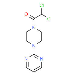 ChemSpider 2D Image | 2,2-Dichloro-1-[4-(2-pyrimidinyl)-1-piperazinyl]ethanone | C10H12Cl2N4O