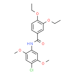 ChemSpider 2D Image | N-(4-Chloro-2,5-dimethoxyphenyl)-3,4-diethoxybenzamide | C19H22ClNO5