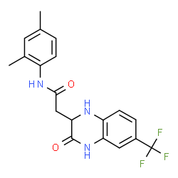 ChemSpider 2D Image | N-(2,4-Dimethylphenyl)-2-[3-oxo-6-(trifluoromethyl)-1,2,3,4-tetrahydro-2-quinoxalinyl]acetamide | C19H18F3N3O2