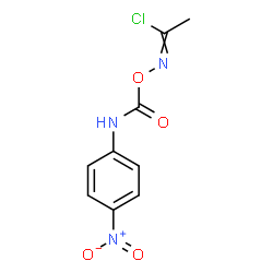 ChemSpider 2D Image | N-{[(4-Nitrophenyl)carbamoyl]oxy}ethanimidoyl chloride | C9H8ClN3O4