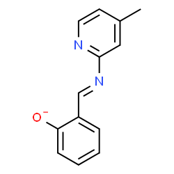 ChemSpider 2D Image | 2-{(E)-[(4-Methyl-2-pyridinyl)imino]methyl}phenolate | C13H11N2O