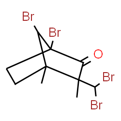 ChemSpider 2D Image | 1,7-Dibromo-3-(dibromomethyl)-3,4-dimethylbicyclo[2.2.1]heptan-2-one | C10H12Br4O