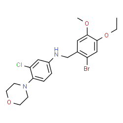 ChemSpider 2D Image | N-(2-Bromo-4-ethoxy-5-methoxybenzyl)-3-chloro-4-(4-morpholinyl)aniline | C20H24BrClN2O3