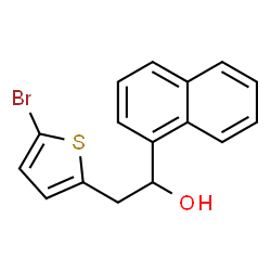 ChemSpider 2D Image | 2-(5-Bromo-2-thienyl)-1-(1-naphthyl)ethanol | C16H13BrOS
