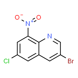 ChemSpider 2D Image | 3-Bromo-6-chloro-8-nitroquinoline | C9H4BrClN2O2
