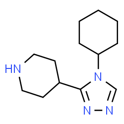 ChemSpider 2D Image | 4-(4-Cyclohexyl-4H-1,2,4-triazol-3-yl)piperidine | C13H22N4