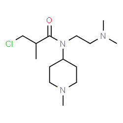 ChemSpider 2D Image | 3-Chloro-N-[2-(dimethylamino)ethyl]-2-methyl-N-(1-methyl-4-piperidinyl)propanamide | C14H28ClN3O