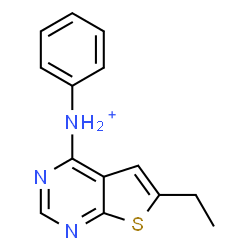 ChemSpider 2D Image | 6-Ethyl-N-phenylthieno[2,3-d]pyrimidin-4-aminium | C14H14N3S