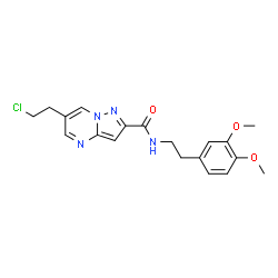 ChemSpider 2D Image | 6-(2-Chloroethyl)-N-[2-(3,4-dimethoxyphenyl)ethyl]pyrazolo[1,5-a]pyrimidine-2-carboxamide | C19H21ClN4O3