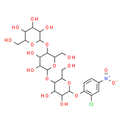 ChemSpider 2D Image | 2-Chloro-4-nitrophenyl hexopyranosyl-(1->4)hexopyranosyl-(1->4)hexopyranoside | C24H34ClNO18
