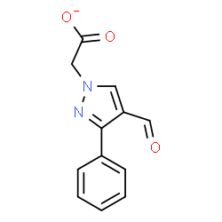 ChemSpider 2D Image | (4-Formyl-3-phenyl-1H-pyrazol-1-yl)acetate | C12H9N2O3