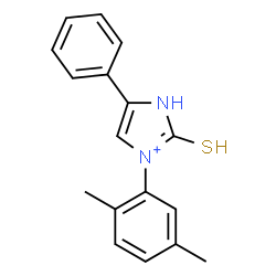 ChemSpider 2D Image | 3-(2,5-Dimethylphenyl)-5-phenyl-2-sulfanyl-1H-imidazol-3-ium | C17H17N2S